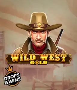  Encounter the rugged sheriff of "Wild West Gold," a popular slot game by Pragmatic Play. The visual features a determined sheriff with a golden star badge, set against a dusty Old West town backdrop. The game's title is boldly featured in a rustic font, highlighting the Wild West adventure theme. 