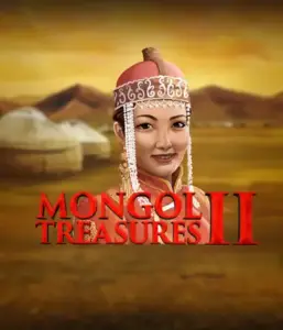 Discover the rich heritage of Mongolia with Mongol Treasures 2 slot by Endorphina, showcasing a beautiful Mongolian woman clothed in traditional attire against a pastoral Mongolian steppe backdrop. This image evokes the beauty of Mongolian culture, providing a distinctive gaming experience. 