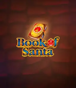 Experience the joyous spirit with the Book of Santa game by Endorphina, featuring an ornate golden book emblazoned with Santa's iconic seal. This graphic conveys the magic and mystery of Christmas, set against a warm red background. Ideal for holiday season gaming, delivering a delightful adventure. 