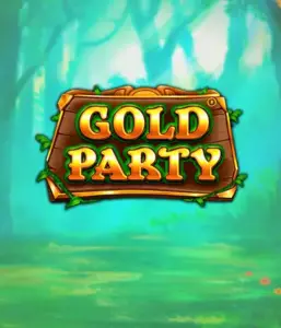 Enter the fairy-tale forest of the Gold Party game by Pragmatic Play, featuring a charming wooden sign adorned with golden letters. The backdrop of misty green forest which adds a touch of enchantment to the slot's theme. Ideal for those who enjoy enchanted forest settings, providing a whimsical escape. 